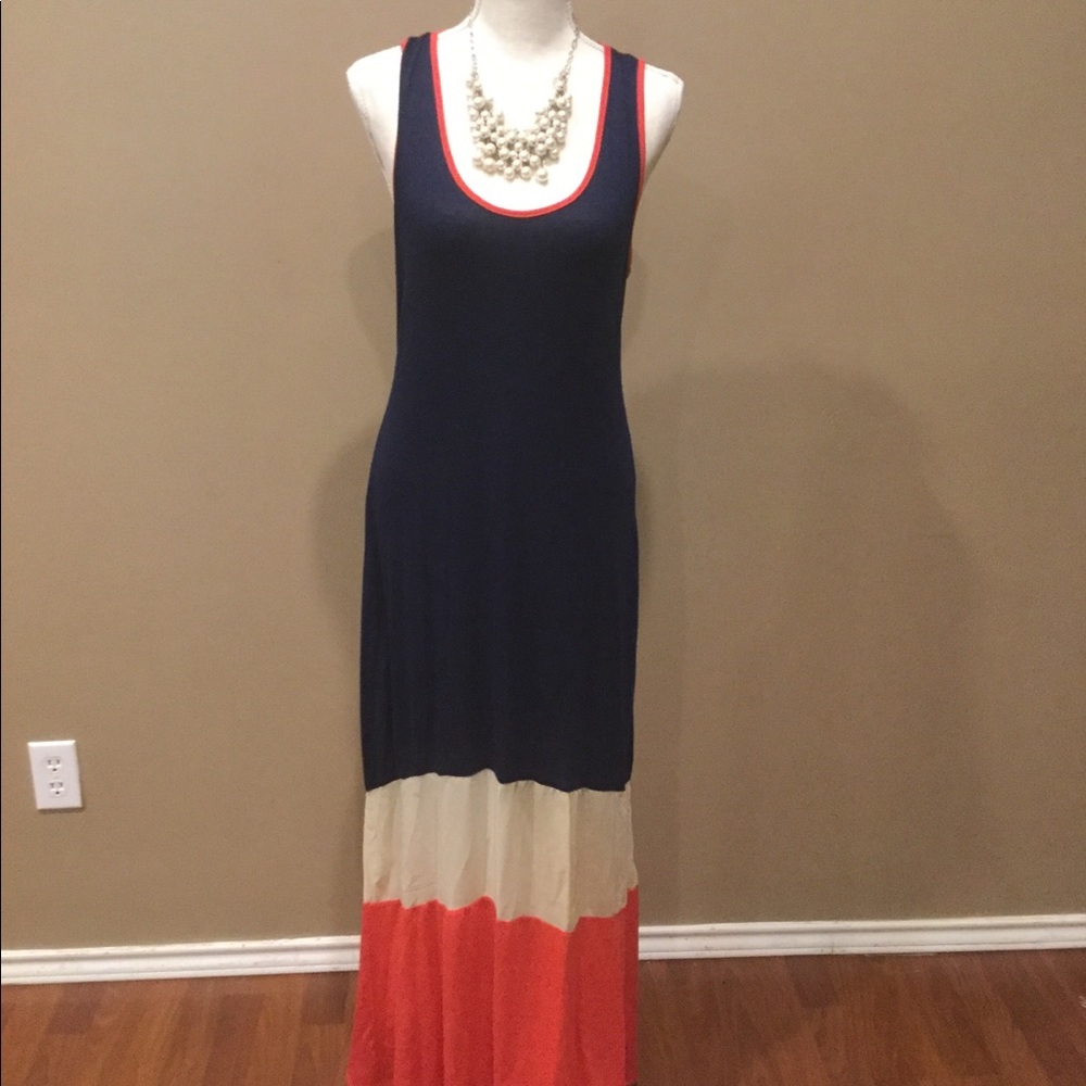 Color block summer midi dress